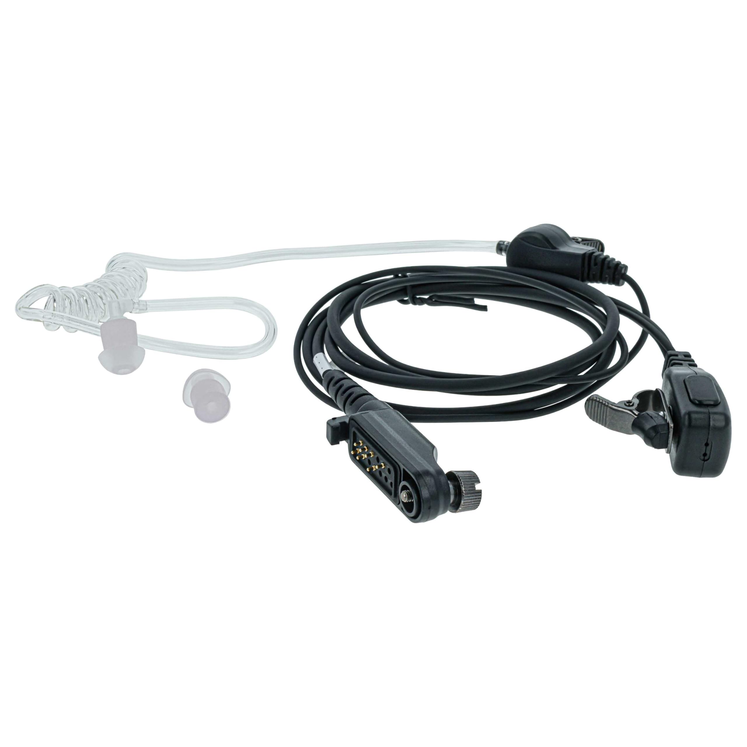 vhbw 5 x zestaw słuchawkowy kompatybilny z Hyt/Hytera PD682G, X1p, PD685, X1e Radio Walkie Talkie + mikrofon PTT, rura akustyczna