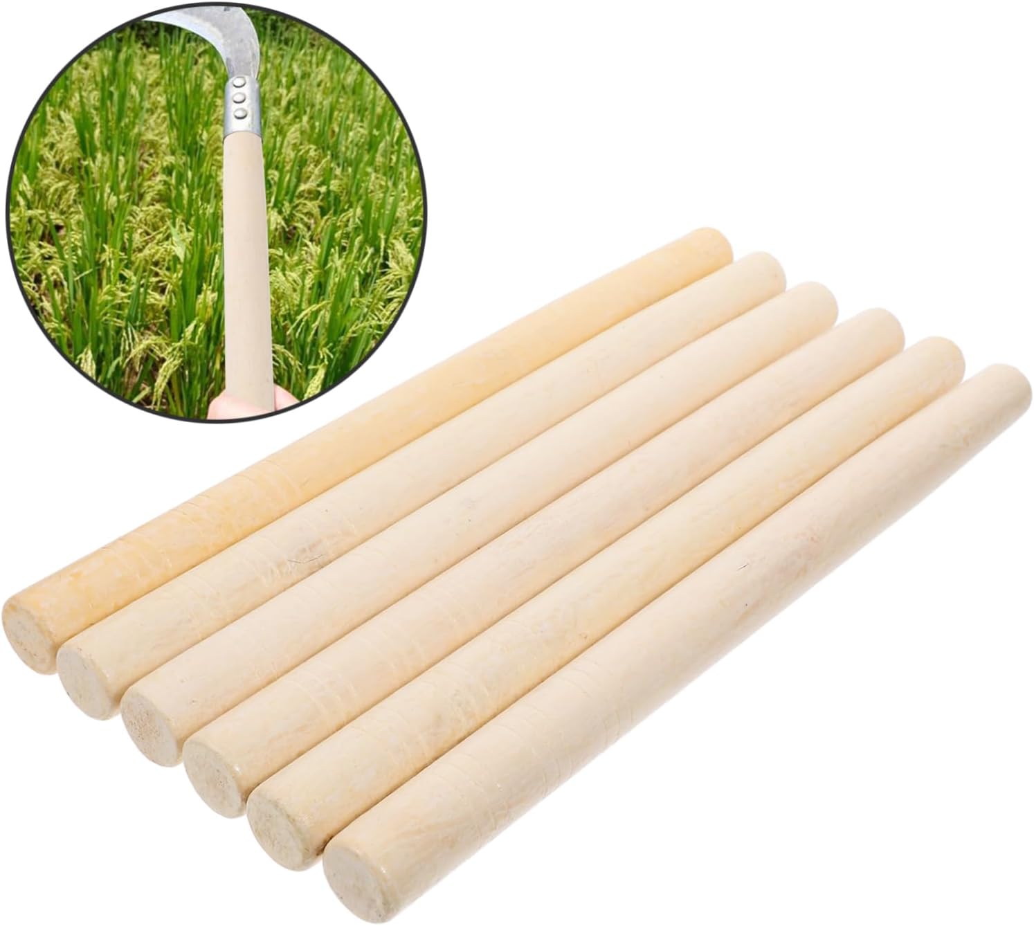 6pcs Scythe Knife Handles Wood Handles for Garden Tools for Hoes Shovels and More Smooth Finish