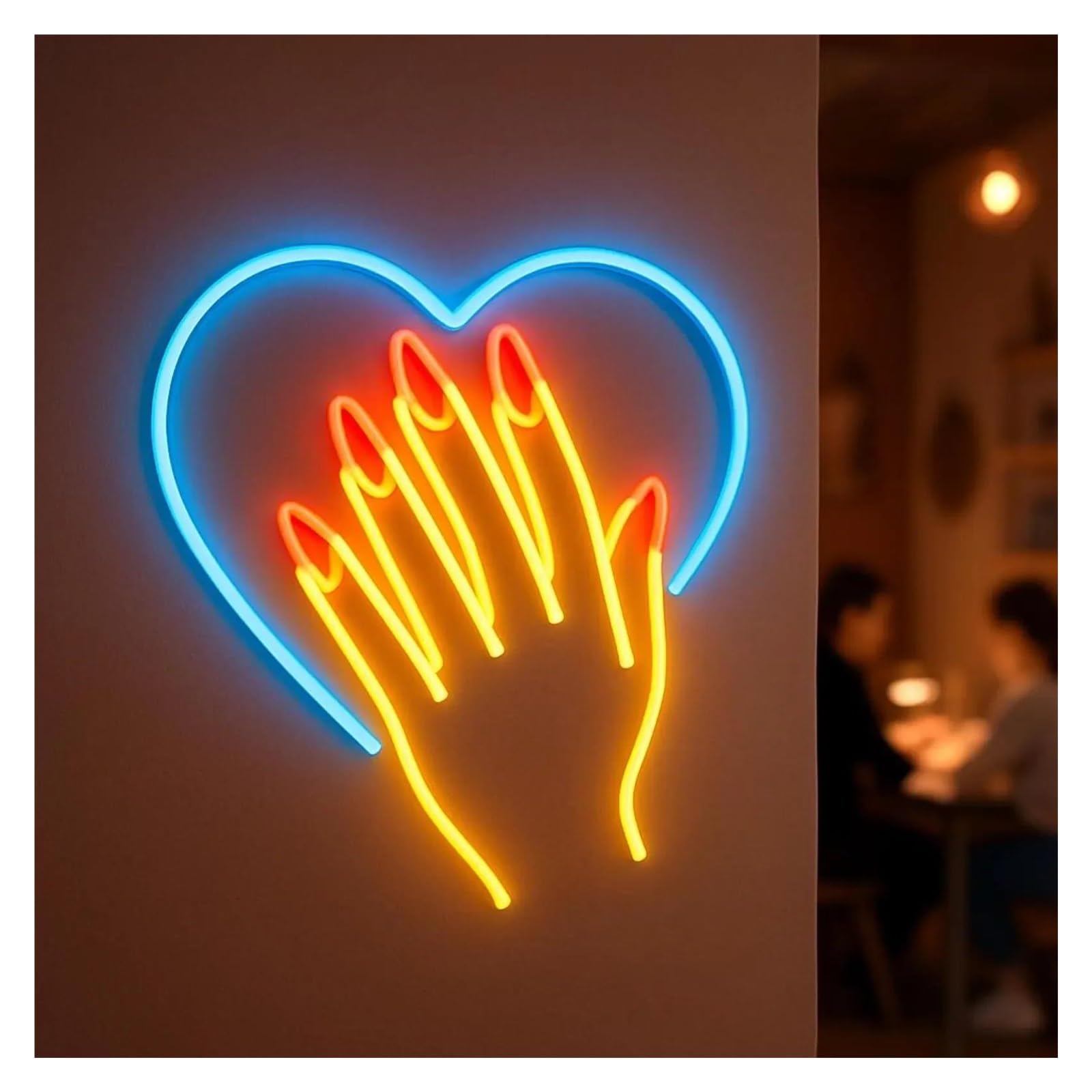 néon signe Enseigne Lumineuse Néon Pour Manucure, Alimentée Par USB, Intensité Variable, Pour Salon, Studio, Décoration Murale, Vitrine,40x35cm