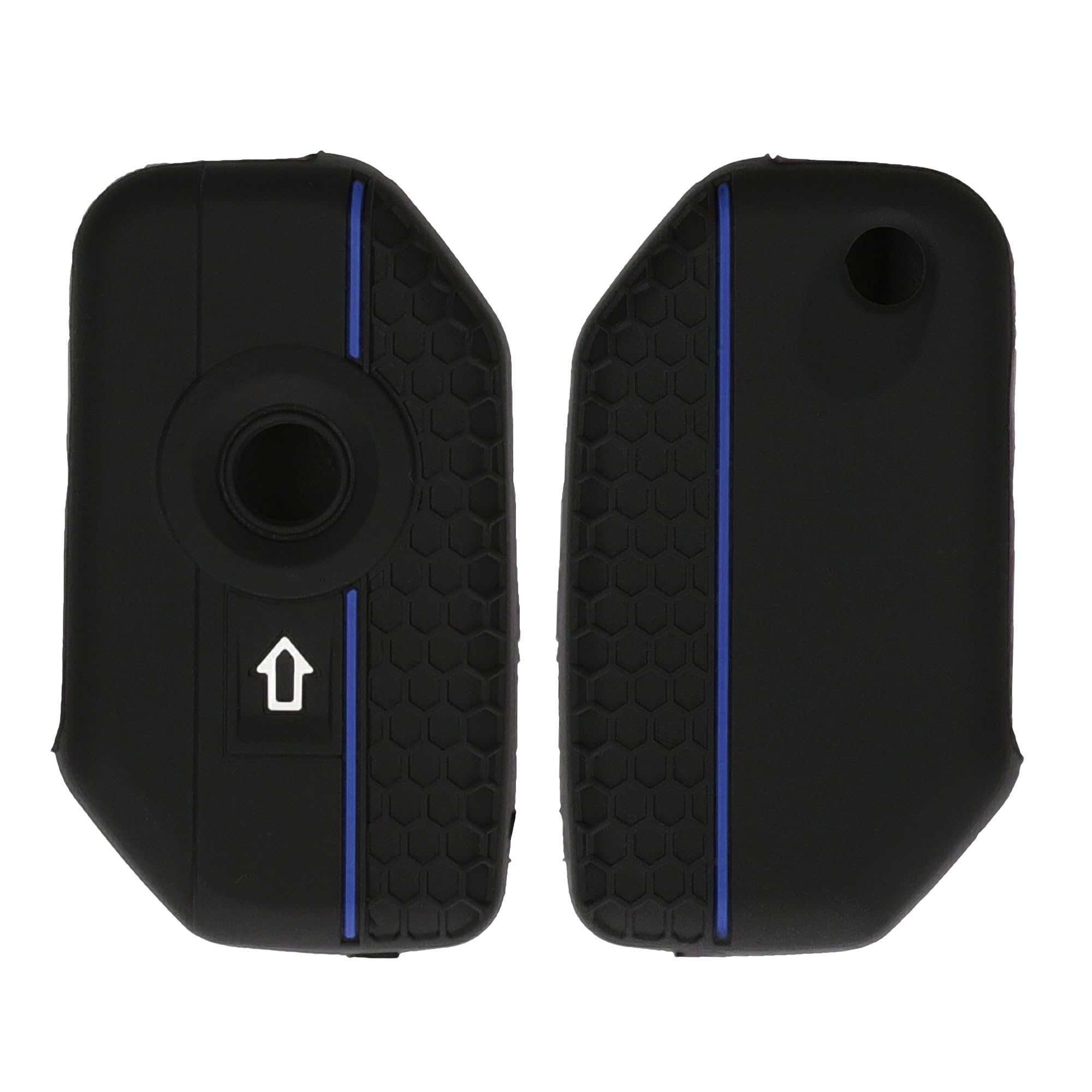 kwmobile Carcasa Compatible con Llavero de BMW R1250GS C400X C400GT F900R F750GS R1200GS GS1250 Funda - Funda para Mando de Moto de Silicona - Negro/Azul