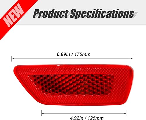 Miniatura 10 de 57010721AC Reemplazo de luces reflectoras para parachoques trasero para Jeep Grand Cherokee Dodge Journey 2011-2021 lado trasero izquierdo