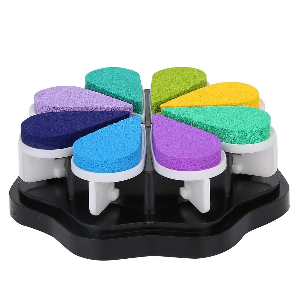 Ink Pad, 8 Colors Petal Shape Stamps Ink Pad for Scrapbook Schedule Book DIY Craft Painting Accessories, Spring Plants - Image 2