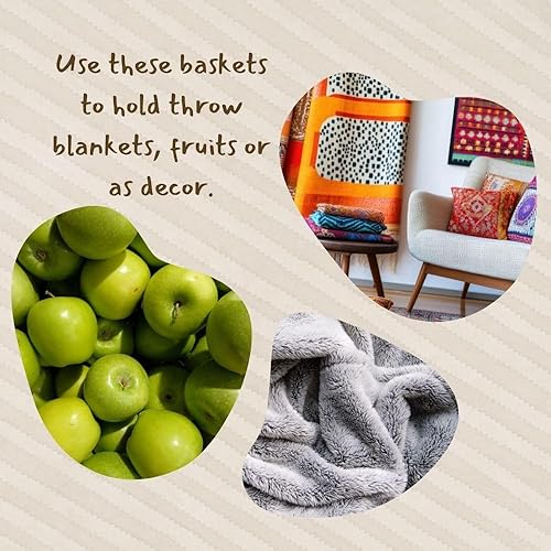 Miniatura 6 de Decoración del hogar y la cocina, cesta de mimbre, cesta de picnic, canasta de sala de estar, organización, cosecha, forraje, almacenamiento de