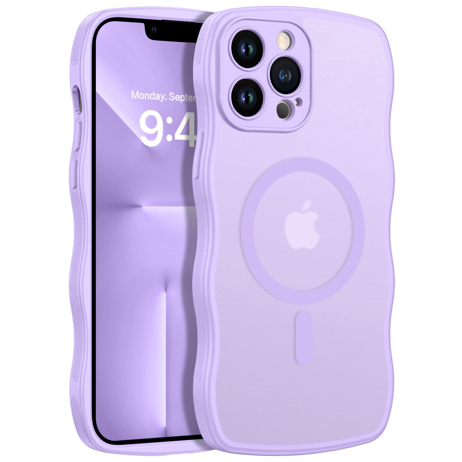 Coque iPhone 13 Pro violette ondulée compatible Magsafe protection antichoc - 8