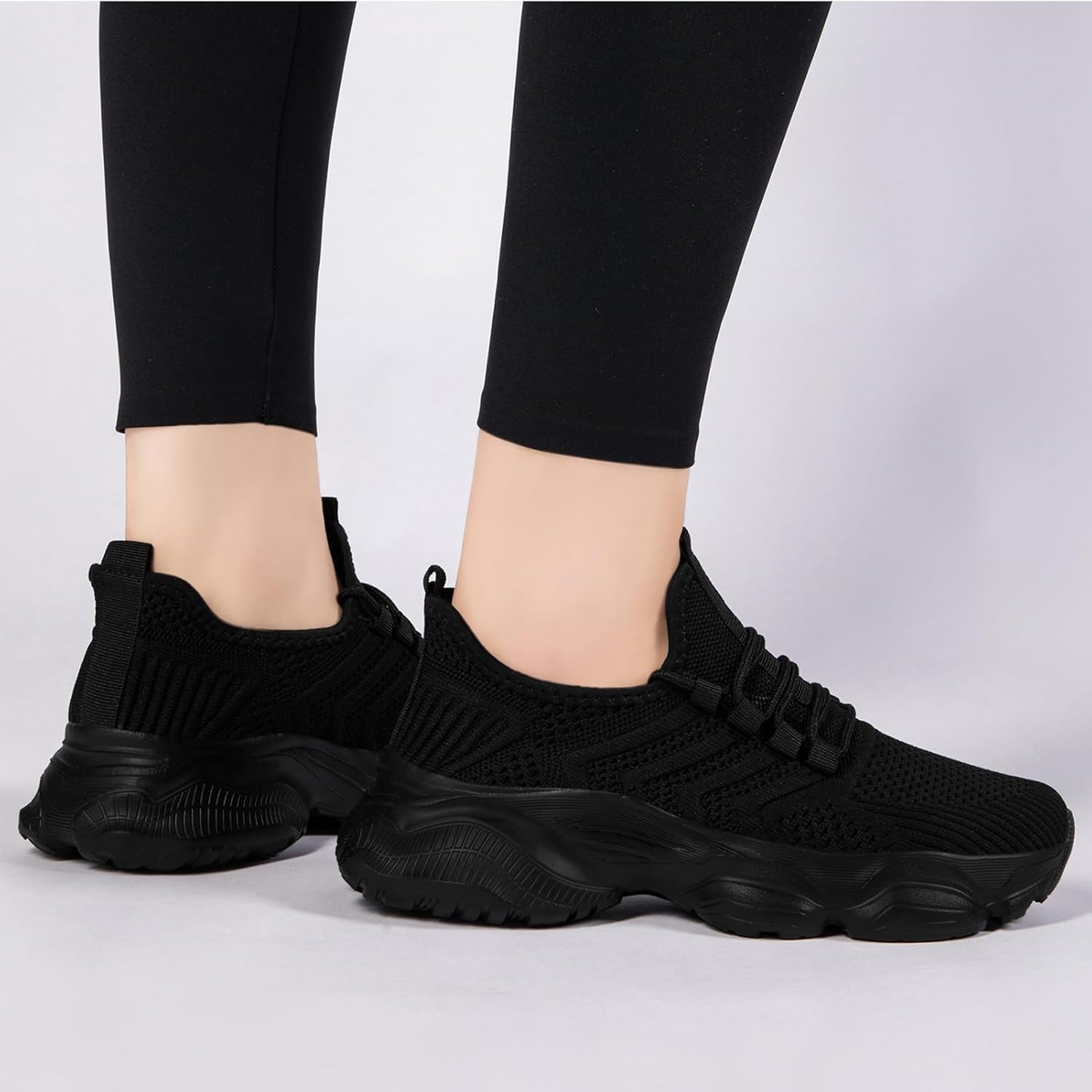 Platform Sneakers for Women Tennis Running Slip on Shoes Walking Gym Athletic Non Slip Workout Chunky Ladies Shoe