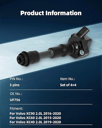 Vista 1244 de ECCPP Bobinas de encendido portátiles de repuesto para automóvil compatibles con Infiniti I30/para Nissan Maxima 3.0L V6 2000-2001 Reemplazo