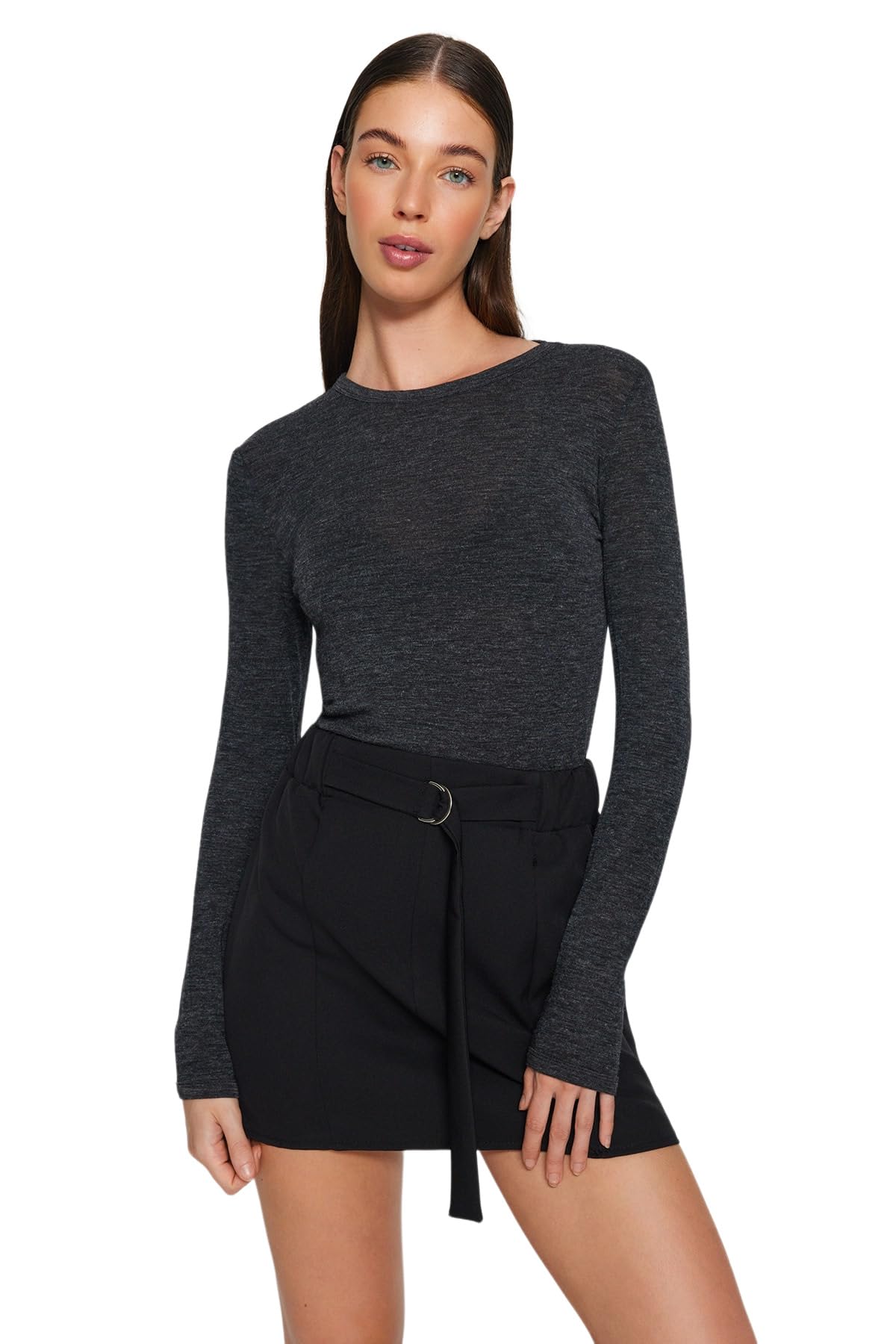 Trendyol FeMan A-line Woven Skirt,Black,34