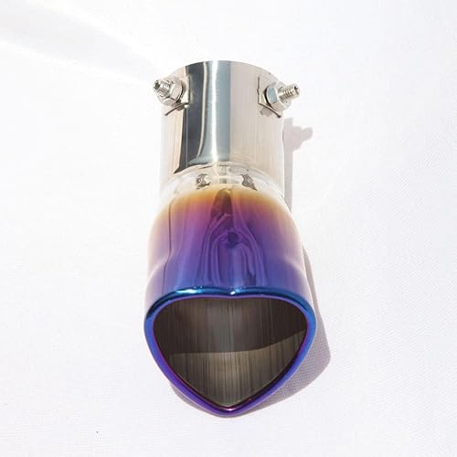 Miniatura 8 de JINYISI Puntas de escape, silenciador de automóvil en forma de corazón, puntas de escape universales de acero inoxidable cromado, para adaptarse a