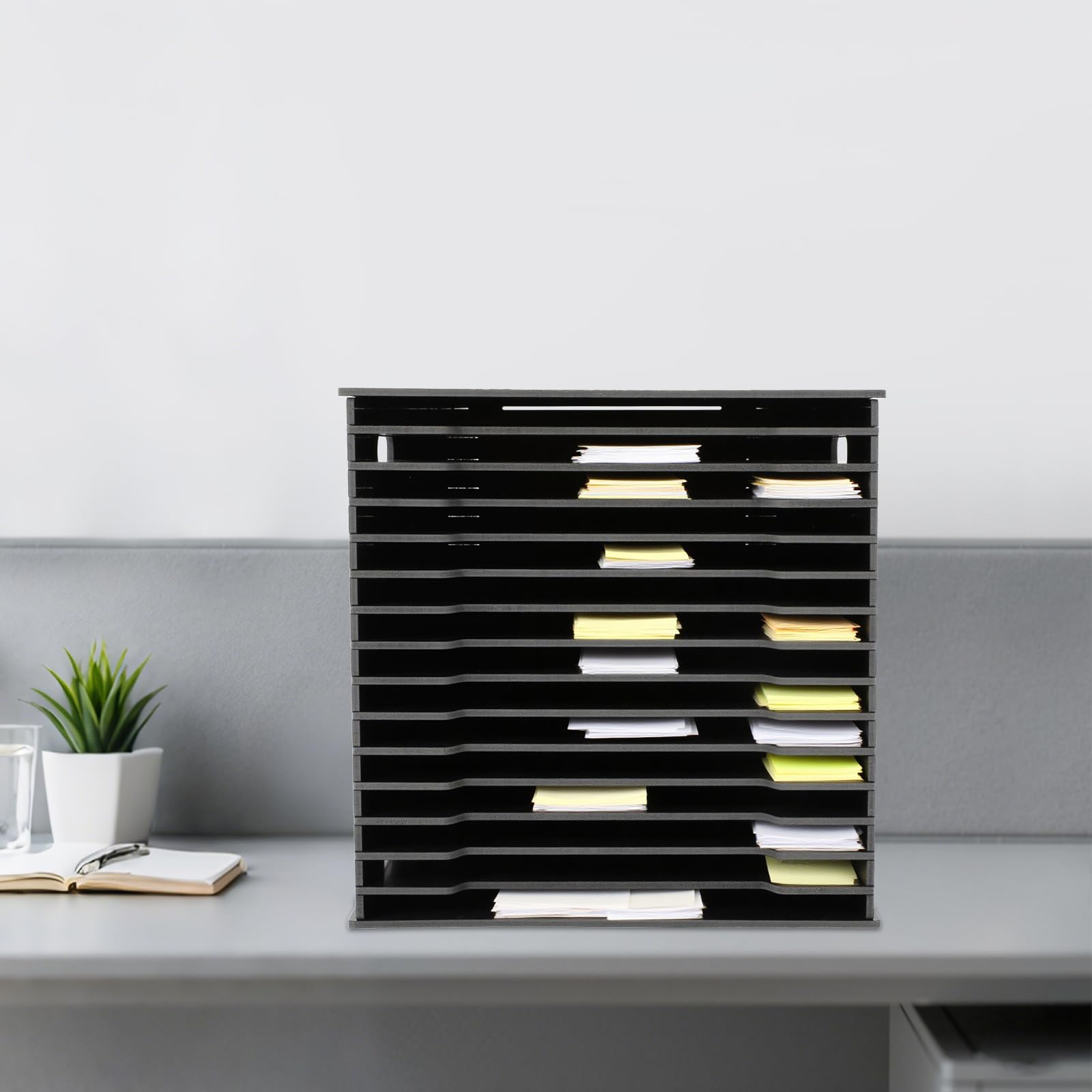 Organizer per carta per scrapbooking, 15 ripiani, organizer da scrivania con ripiani rimovibili, raccoglitore per documenti da 30,5 cm, per ufficio