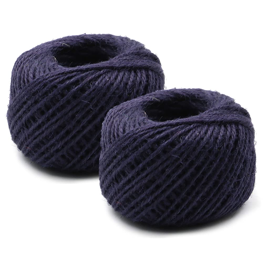 Jute Twine Rope, Navy Blue Jute String, Twine String for DIY Crafts, Christmas Decoration, Embellishments Totally 108 Yards（Navy Blue）