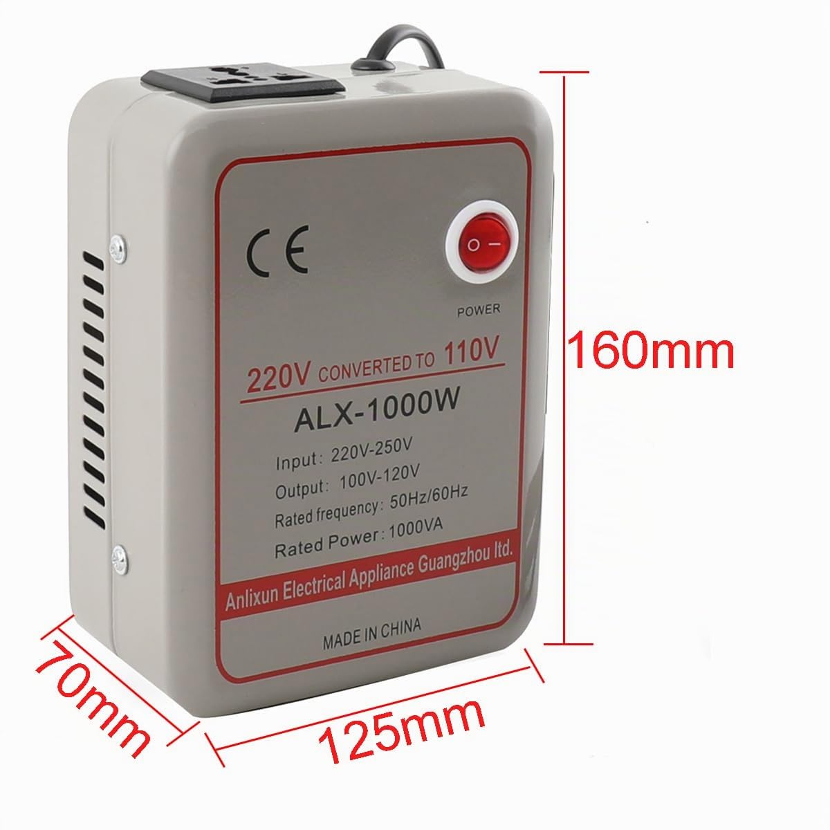 Convertitore trasformatore, trasformatore di tensione, 220 V-250 V a 100 V-120 V, convertitore step down (1000 W)