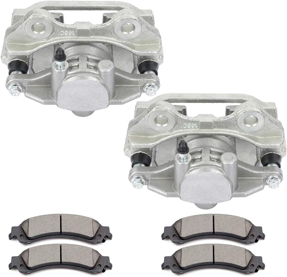SCITOO Rear Brake Calipers With Bracket & Brake Pads 18-B4726 18-B4727 D834 Fit For Chevy Silverado 1500/Suburban 1500, For Chevy Tahoe 00 For GMC Sierra 1500 01-03 For GMC Yukon 01-02