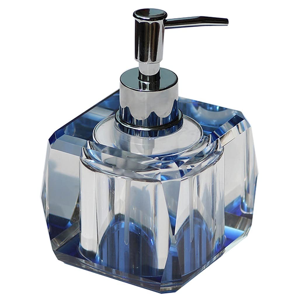 Distributeur de savon en verre et acier inoxydable élégant pour une salle de bain moderne