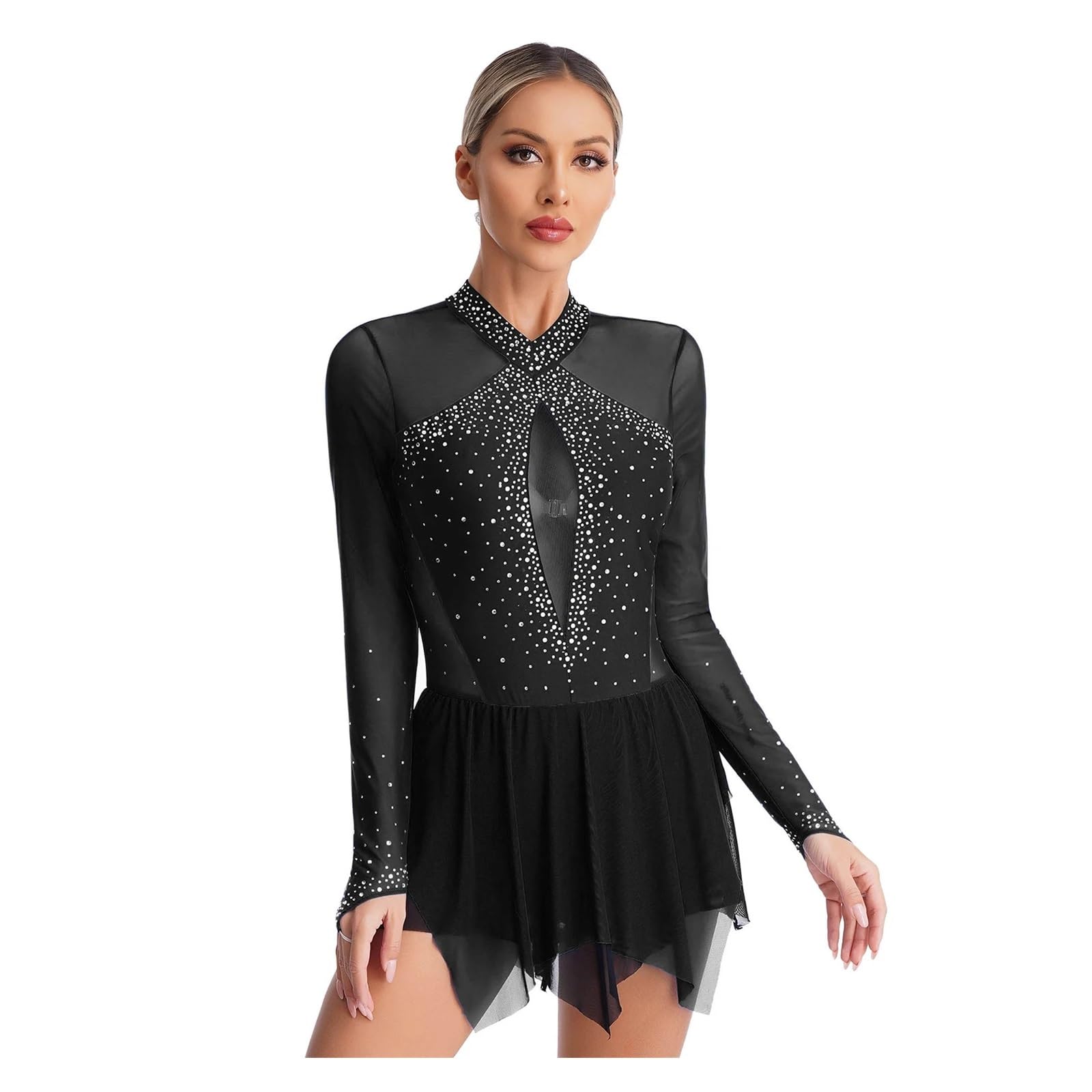 Abito Da Ballo Per Bambine - Body Con Paillettes Per Balletto E Pattinaggio