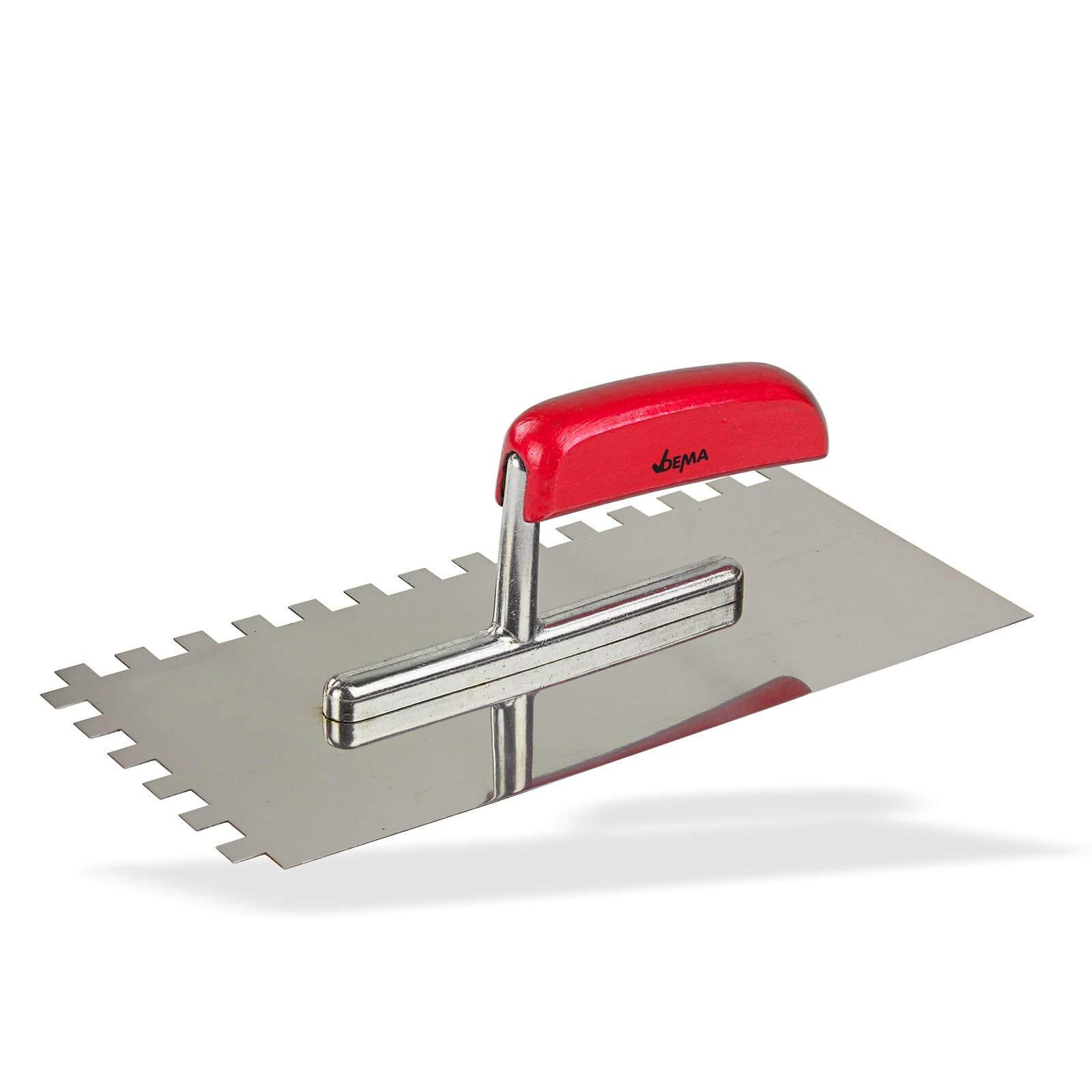 Lissoir Set 4 pièces, 280 x 130 mm, unterschiedlich denté, ungezahnt, en acier inoxydable, avec manche en bois