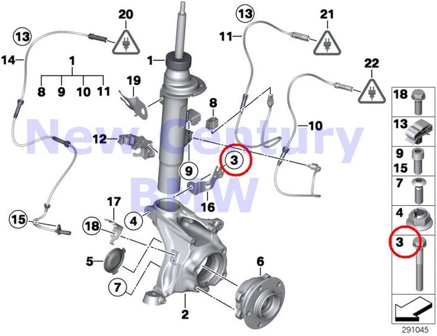 2 X BMW Genuine Front Axle Suspension Hex Bolt M12X1.5X82-10.9 X3 28dX X3 28i X3 28iX X3 35iX X4 28iX X4 35iX X4 M40iX