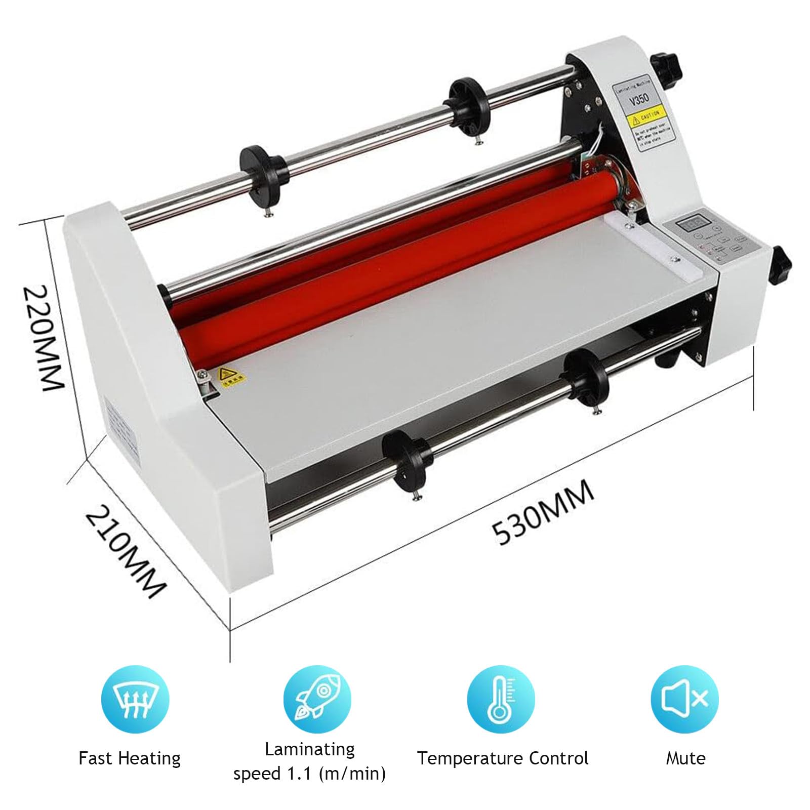 Laminatore, Macchina plastificatrice Termica da 13,7 Pollici con Tecnologia Fast Warm, Macchina plastificatrice Calda e Fredda per Insegnanti, Insegnanti, Ufficio (1 Rotolo di Pellicola)