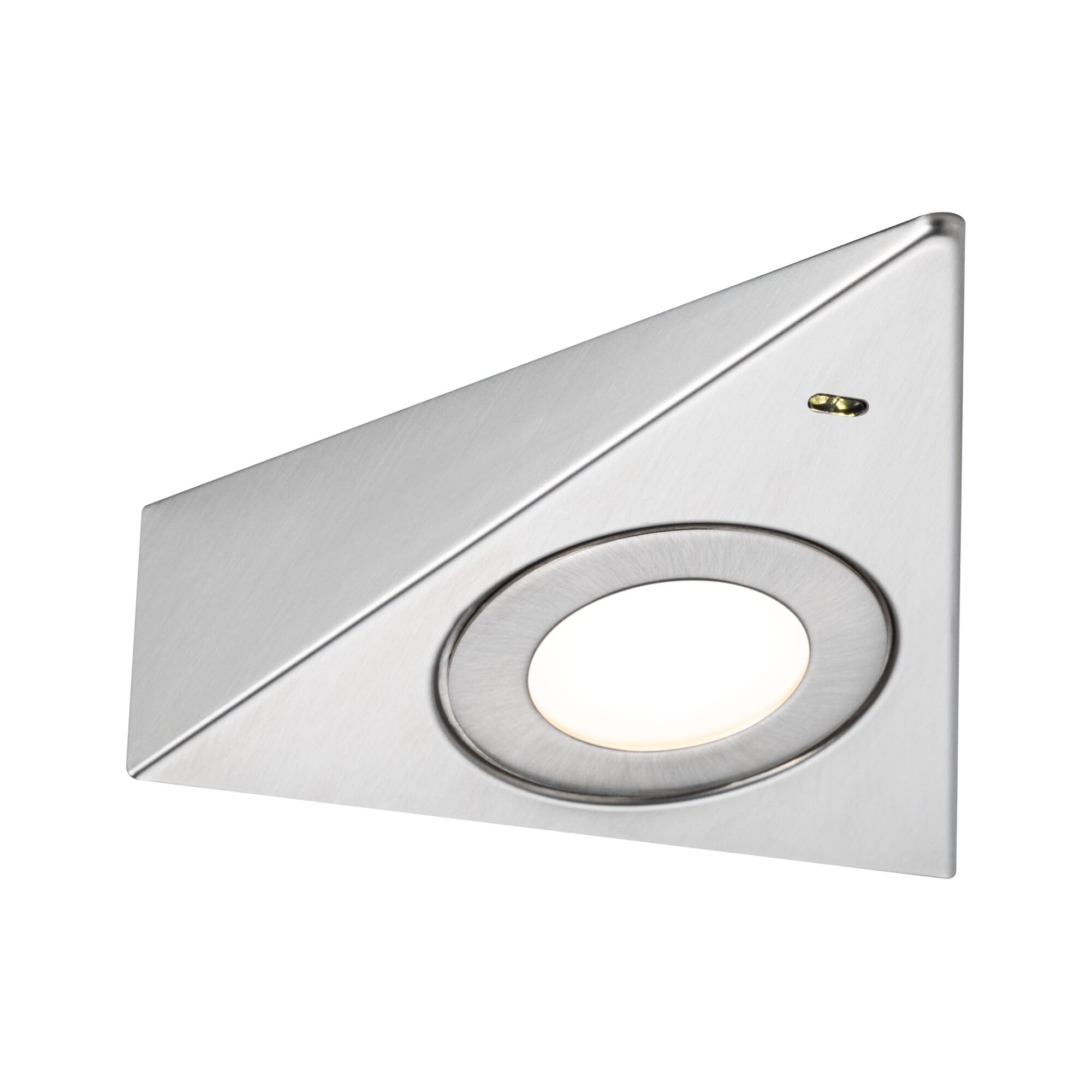 Paulmann 92125 LED sous-meubles Trias avec capteur de proximité kit de 3 3000 K 2,7W 135x132 mm 185lm Acier brossé luminaire en saillie pour meuble