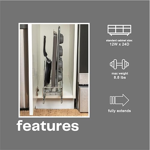 Miniatura 6 de Household Essentials Glidez - Organizador multiusos de acero cromado para almacenamiento extraíble y deslizante para utensilios de cocina y