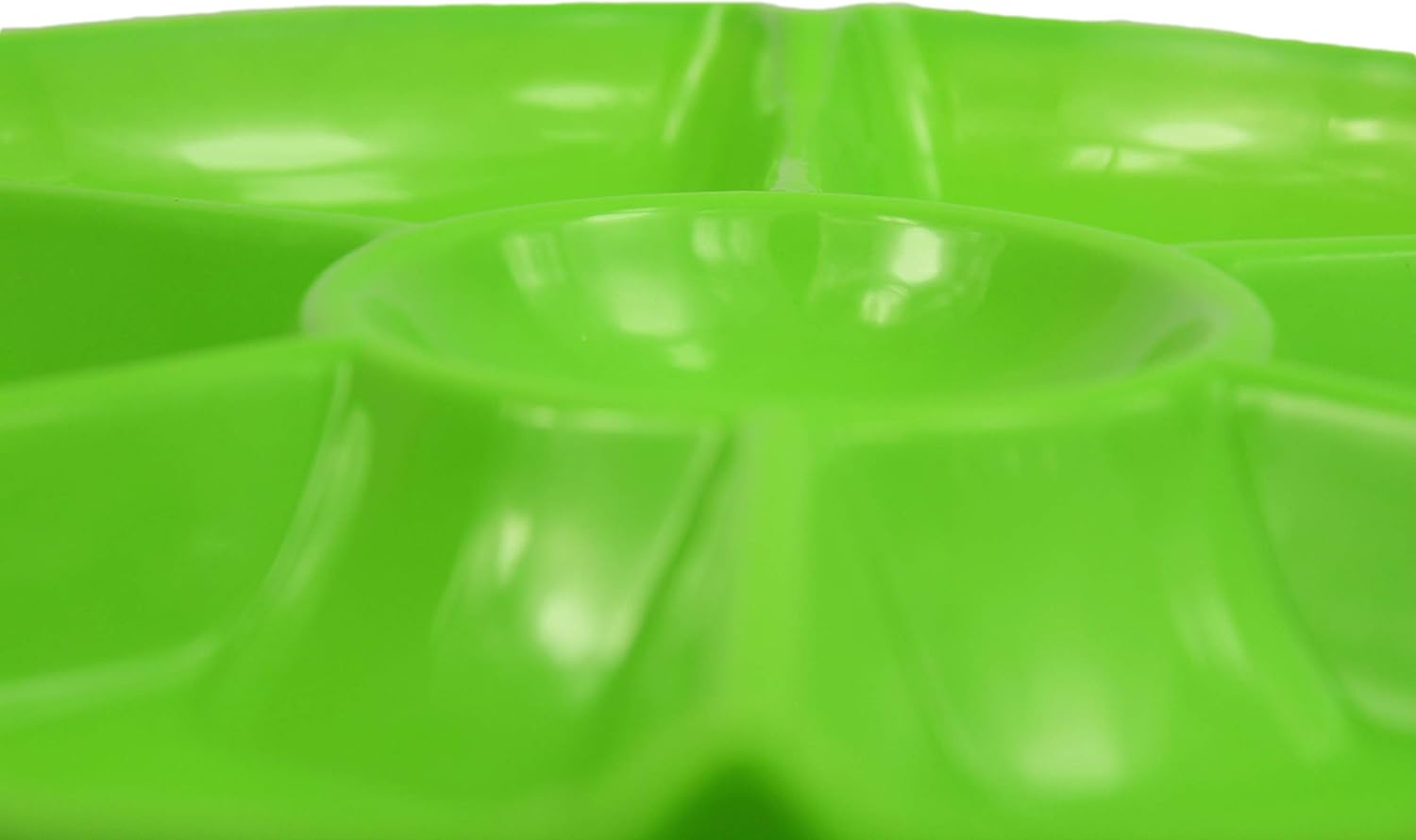 Black Duck Brand Chip N Dip Hard Plastic 12-Inch Round Serving Trays - 7-Section, Set of 8, Assorted Colors