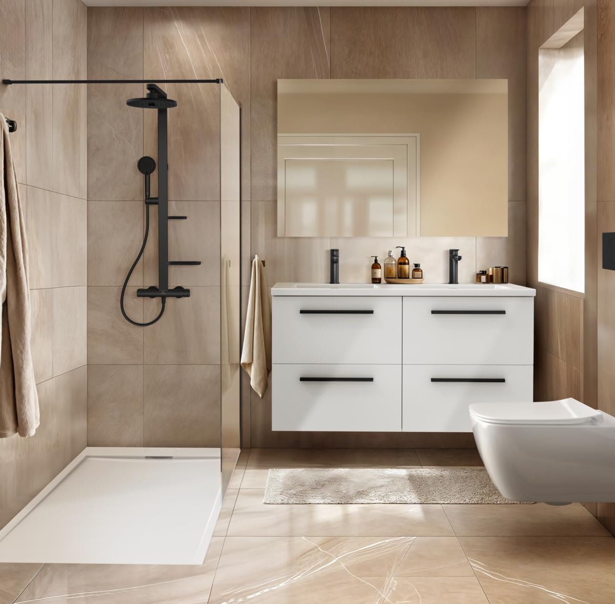 Ideal Standard Oleas płyta uruchamiająca do spłuczek WC ProSys – 2 zestawy mechanicznych przycisków z tworzywa sztucznego ABS – czarna