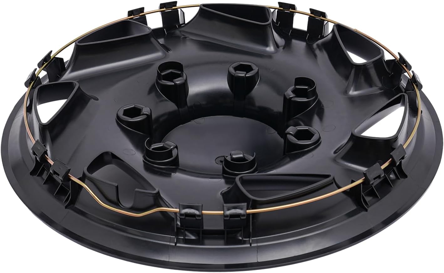 4-Pack Hub Caps Van Full Wheel Rim Cover Hubcaps for Ford E350 E450 Econoline 16" Steel Wheel Covers Rim Simulators Car Truck SUV Hub Cap Set (ONLY Fit Single Rear Wheels) (Black)