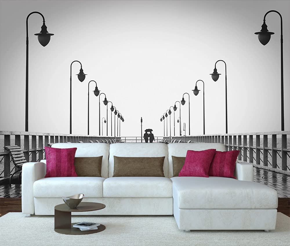 Papel Pintado 3D Para Habitación De Niños Vista Posterior De La Pareja De Puente Simple Sala De Estar Tv Sofá Tema Hotel Fondo De Lujo Paisaje Pintura De Pared Decoración Para El Hogar Murales Autoad