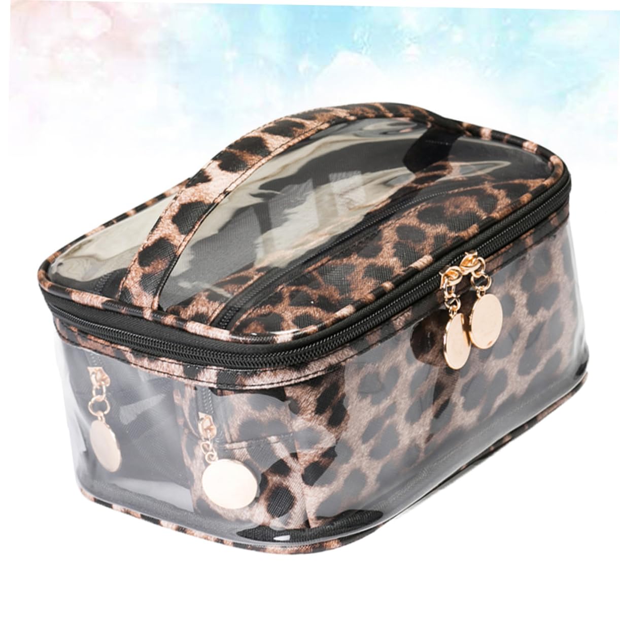Didiseaon 6piezas Dark Leopard Makeup Bag PVC Transparent Multifunctional Storage Pouches Gran Capacidad para Cosméticos y