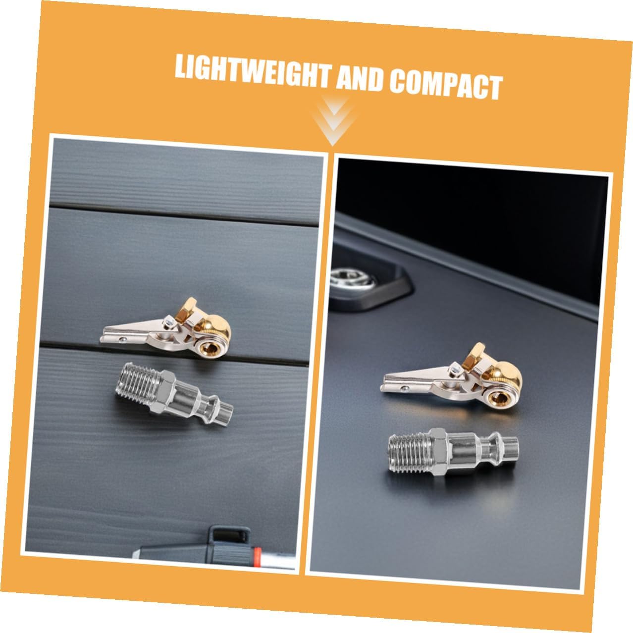 Locking Tire Chuck Air Chuck Adapter 1/4" Npt Threaded Copper Quick Connect with Clip 2 Sets for Car Truck Motorcycle Tire Inflator Accessories