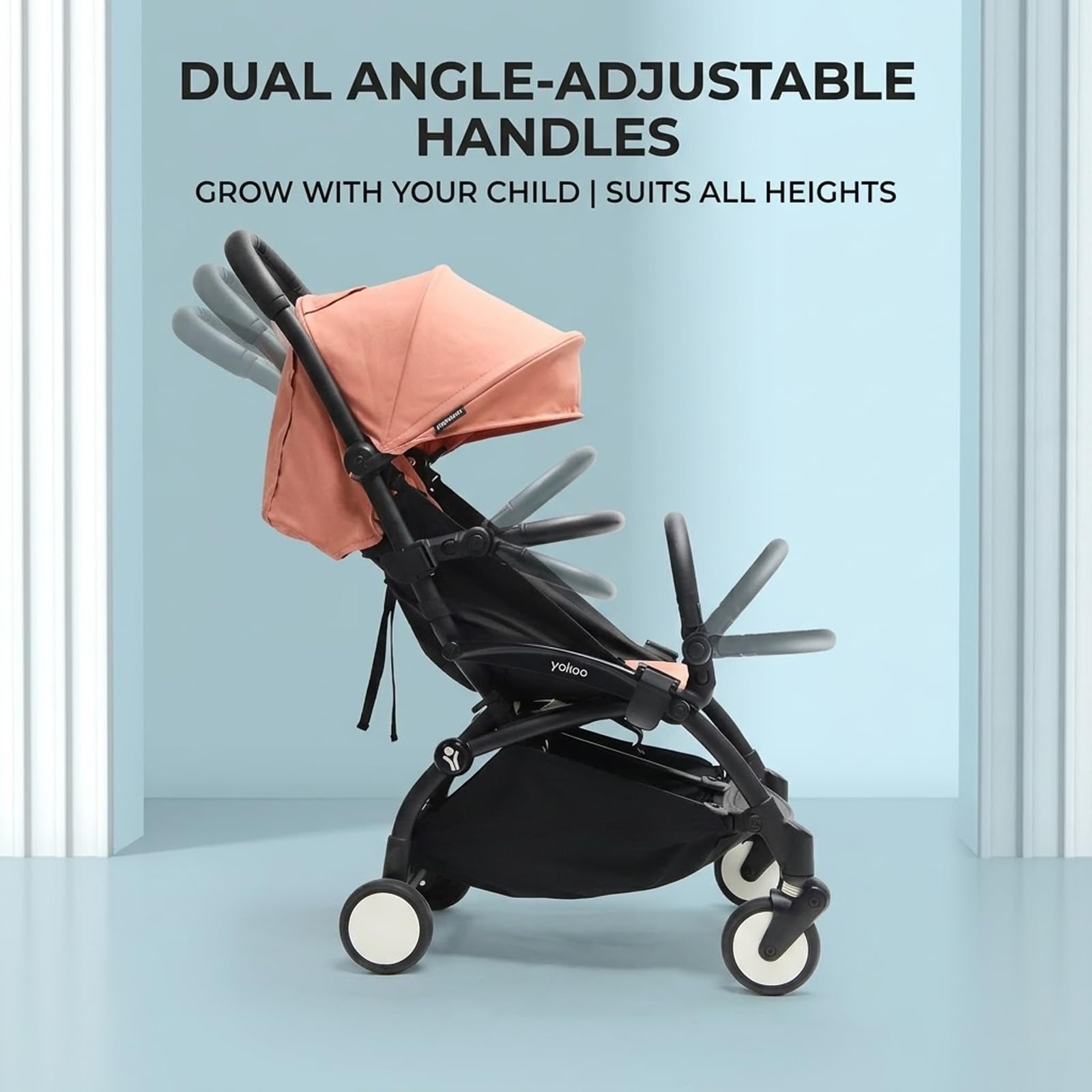 Barra de protección para cochecito, 2 en 1, parachoques de cochecito, se puede utilizar como asa media o delantera, barra transversal compatible con Babyzen YoYo 2 y Yoyo+, PU + hierro
