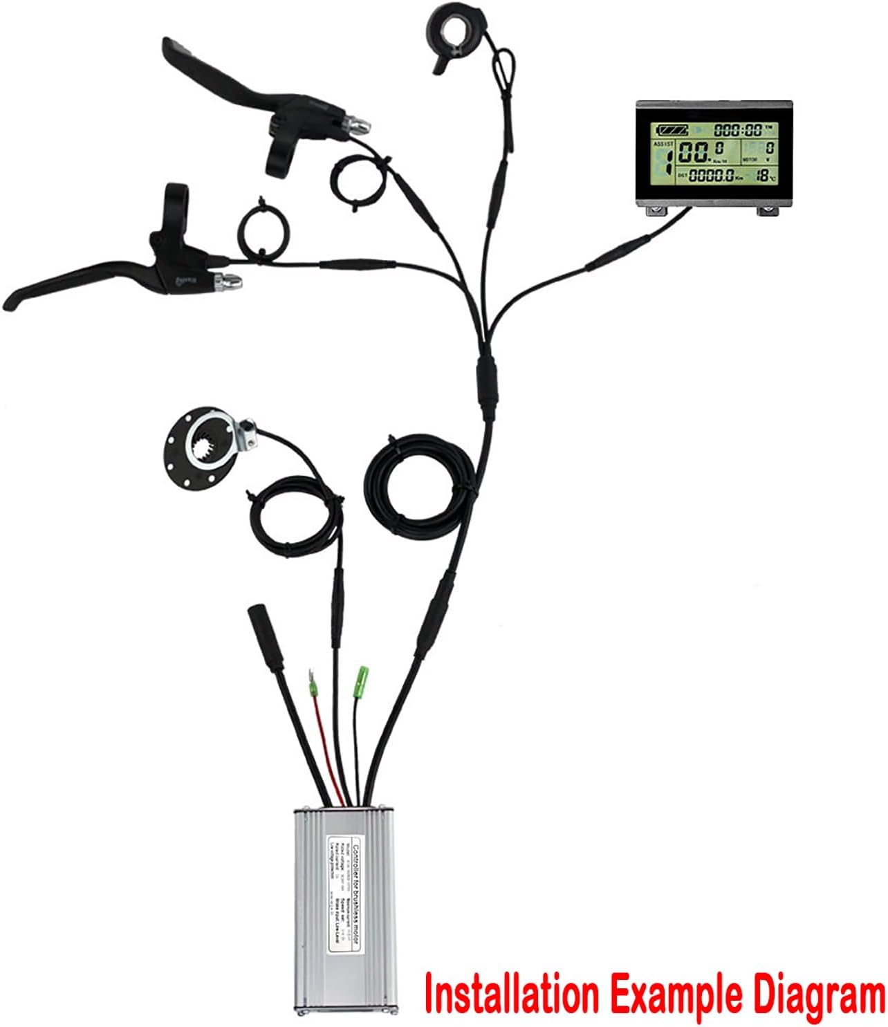 15A 350W E-Bikes/E-Scooters Controller Single Mode 36V 48V KT Square Wave Controller 6 Mosfets Suitable for Brushless Motor/Electric Mountain Bike Conversion