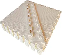 Genérico Kit 8 Tatames Tapetes EVA 50x50x2cm 20mm Creme, Bege - Jiu-Jitsu