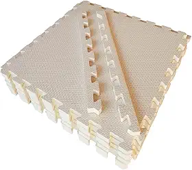Genérico Kit 8 Tatames Tapetes EVA 50x50x2cm 20mm Creme, Bege - Jiu-Jitsu