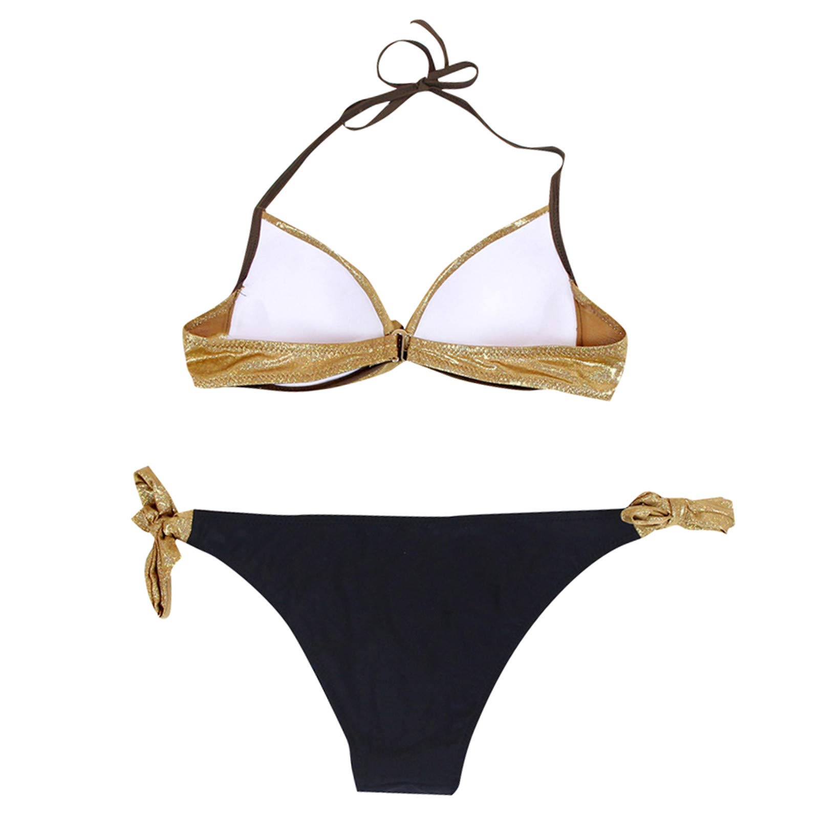 Generisch Bikini pour femme - Maillot de bain - Maillot de bain brésilien - Patchwork - Bikini à paillettes - Plage