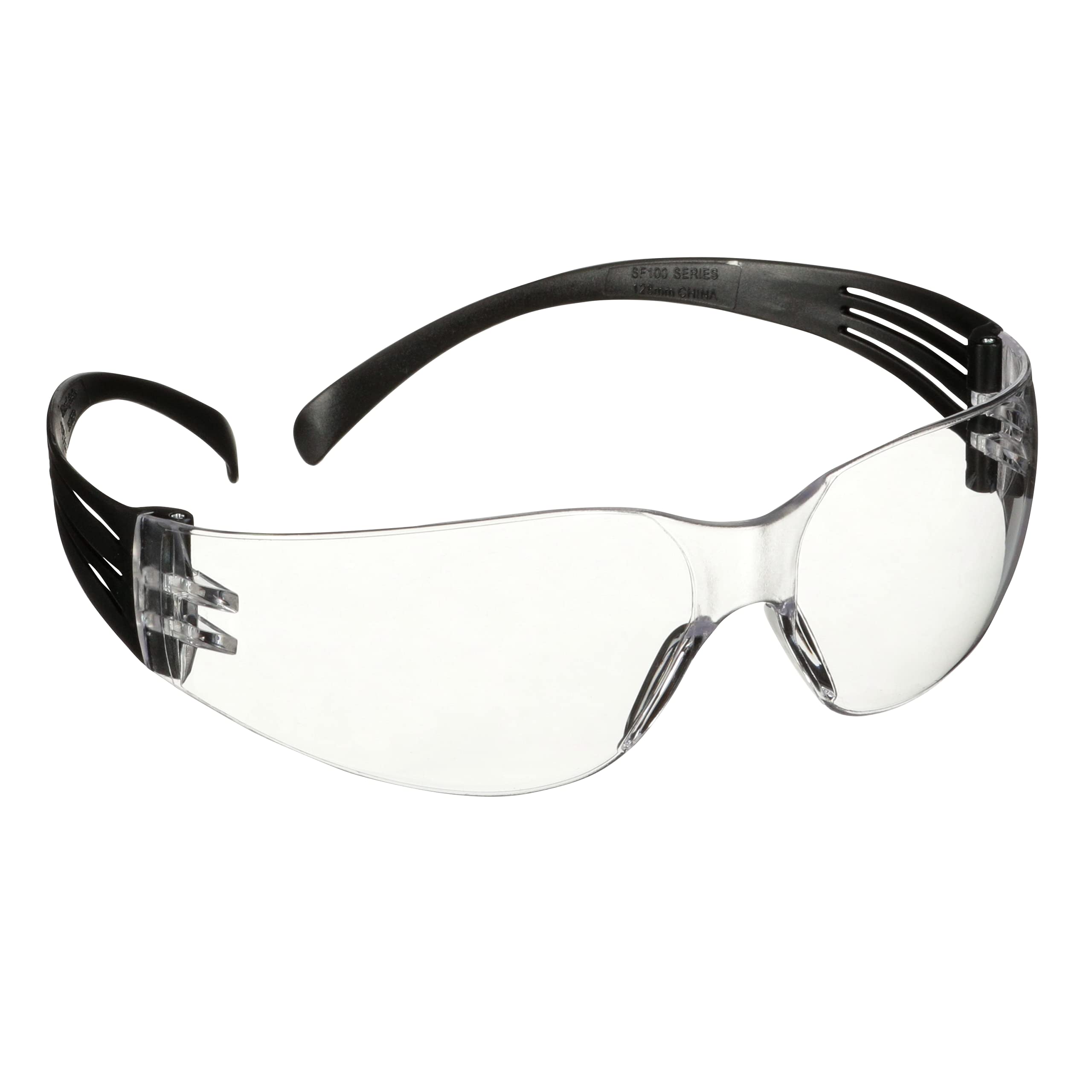 3M SecureFit 100 Lunettes de sécurité, monture noire, antirayure/antibuée, optiques incolores, SF101AF-BLK-EU, 5 paquets