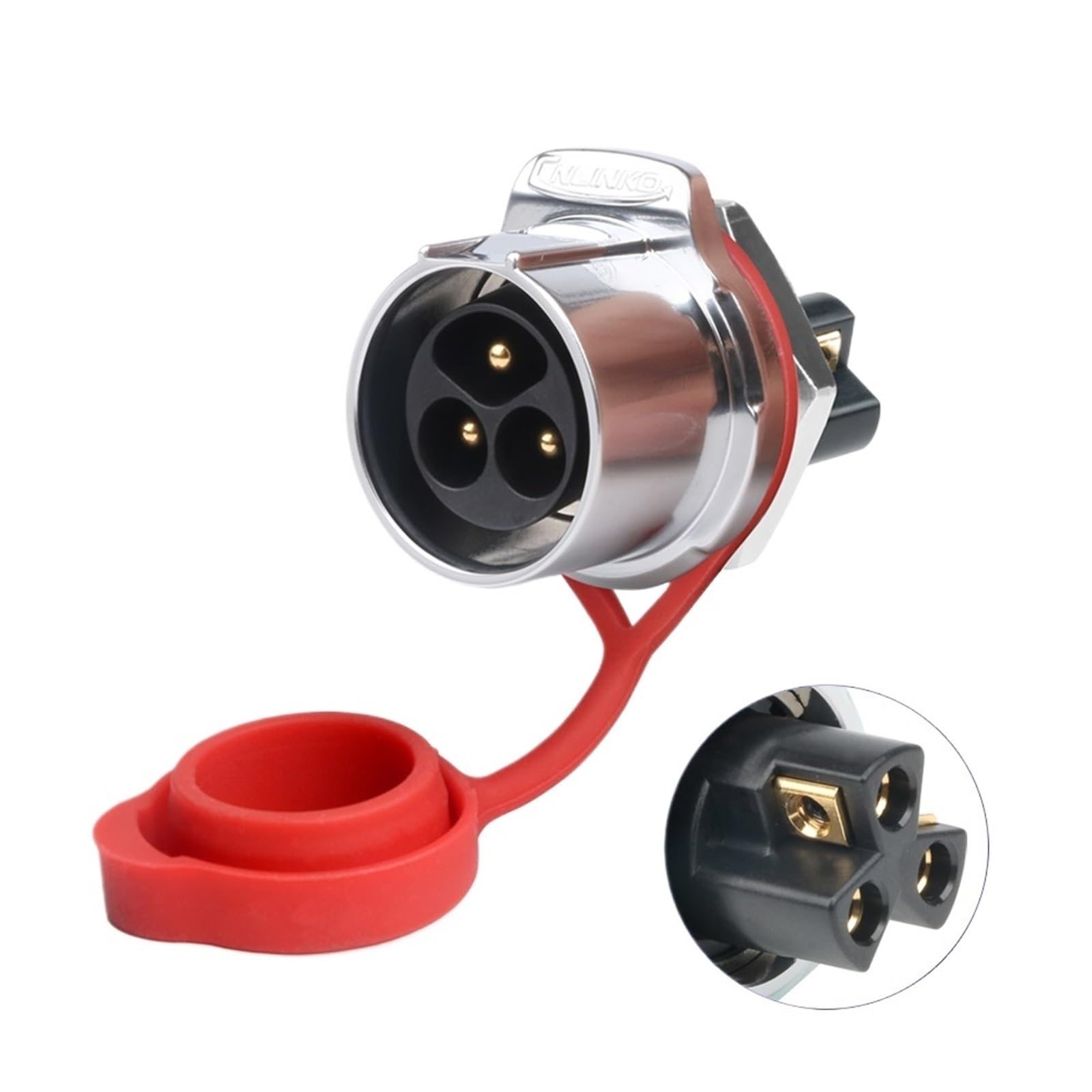 Conector de Tornillo de Bloqueo rápido LP24 de 2/3 Pines, Industrial, CA, Resistente al Agua, IP68, 25 A, diámetro Exterior de 10,5 a 14 mm.(Male Nut Socket,2P)