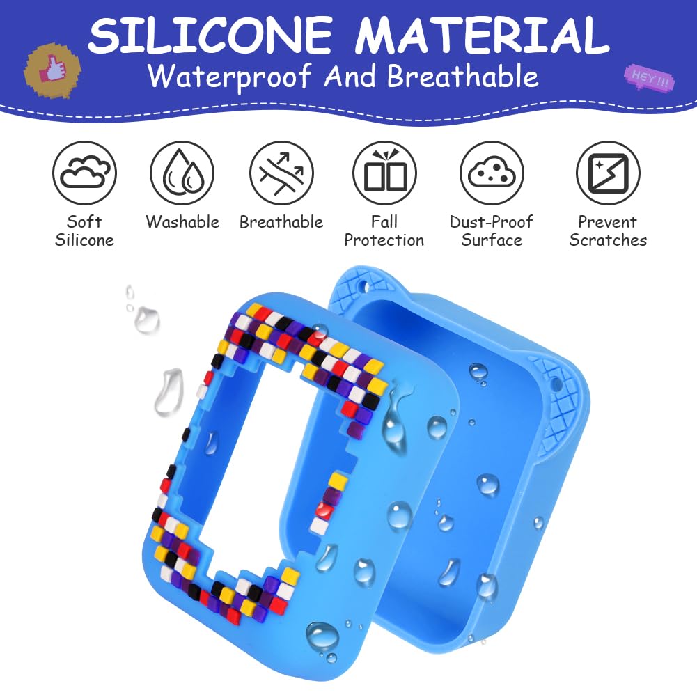 OSDUE Silicone Case for Bitzee Digital Pet Full Cover Protective Case, Anti-Fall Shockproof, Portable Carrying Case - Mesh - Blue - Image 3