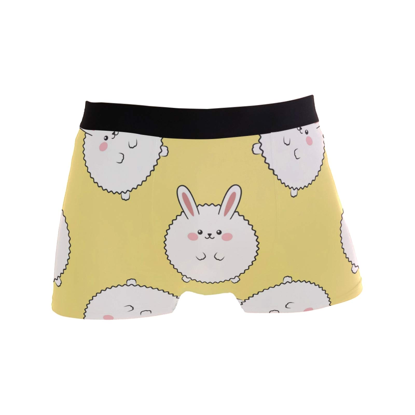 Linomo Men's Boxer Briefs Cute Rabbit Bunny Hare Boxers Shorts Underwear Underpants