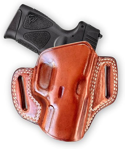 Premium The Ultimate - Funda de piel para panqueques OWB, parte superior abierta, se adapta a Taurus G3c 0.354 in Compact 3.20'' BBL, dibujo a mano