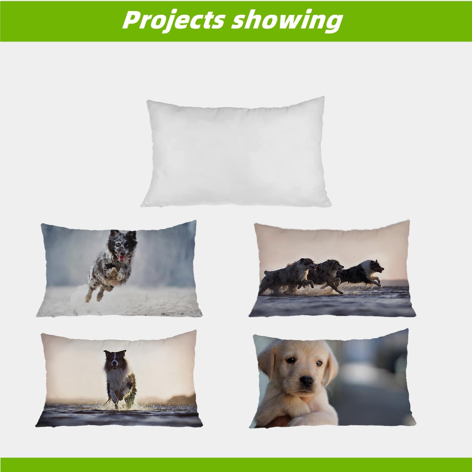 6pack Sublimation Short Plush Fabric Cases Blanks, 20 x 28 Inch, Pure White Style Throw Pillow Covers, Cushion Cover for Heat Press, Sofa Couch DIY (No Insert)