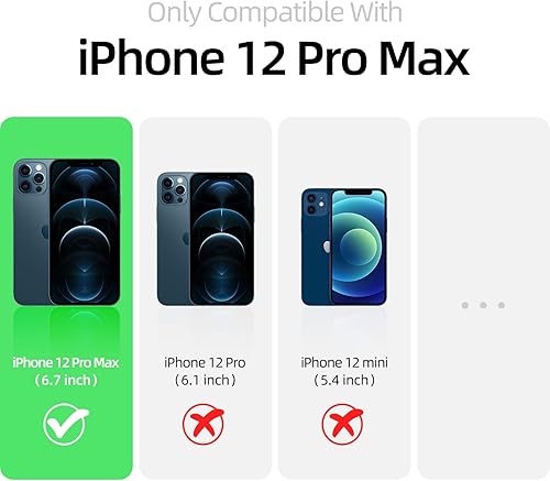 Miniatura 7 de Funda para iPhone 12 Pro Max, funda protectora de silicona a prueba de golpes, 2 protectores de pantalla + 1 protector de lente de cámara, forro de