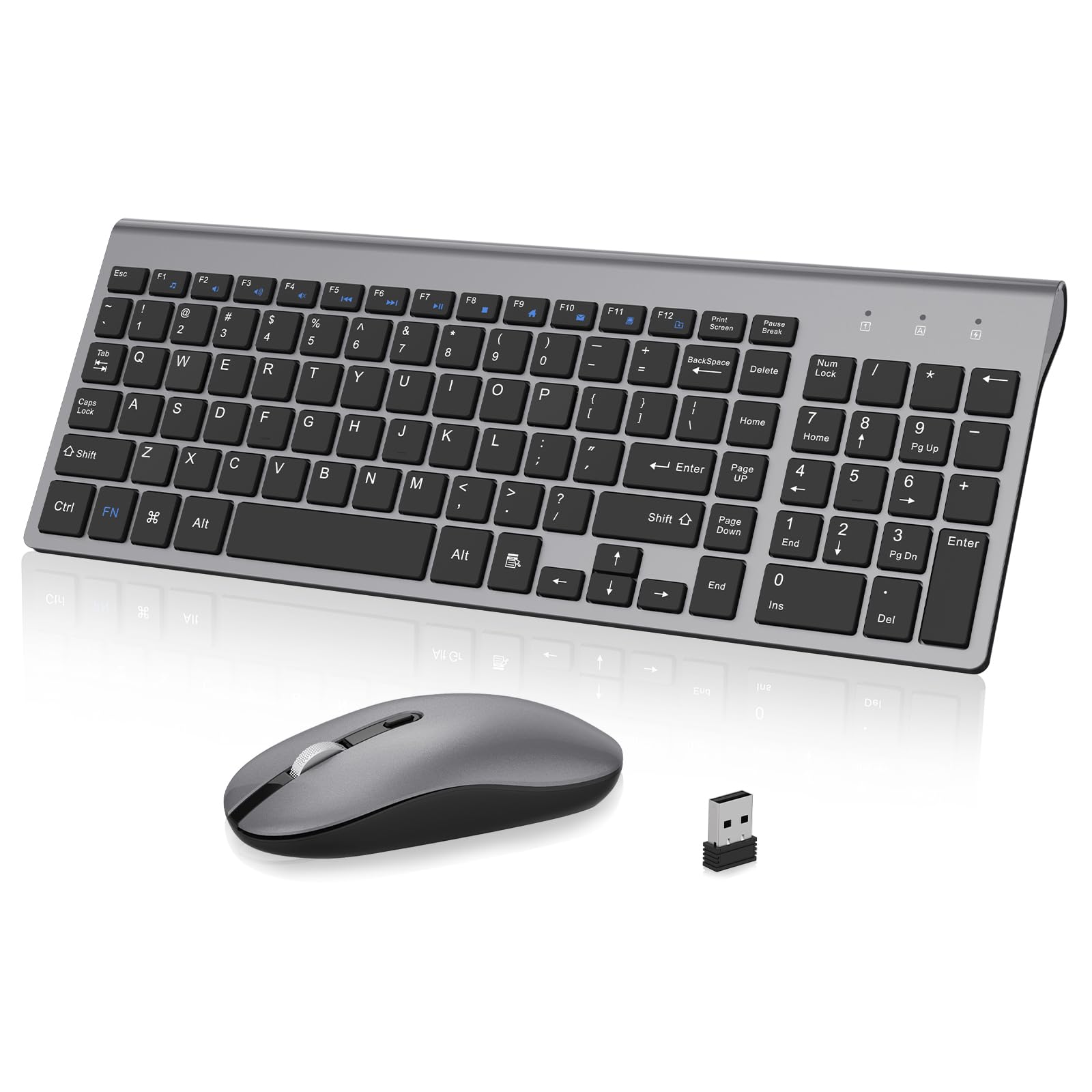 cimetech Wireless Keyboard Mouse Combo, 2.4G Ultra-Thin Easy Typing Keyboard with Sleek Ergonomic Silent Design & Stable Connection for Windows PC Laptop Computer (Gray) (B0CL61F526) Amazon Price History, Amazon Price Tracker