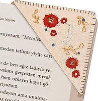 Vista 82 de Marcapáginas de esquina bordado, marcapáginas personalizadas con 26 letras de diseño de triángulo de fieltro, bordado y hecho a mano para tu placer