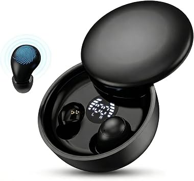 Invisible Sleep Earbuds, Mini Wireless Bluetooth Earbuds for Side Sleepers, Ultra-Light Ergonomic Design, Smart Touch Control, Auto Pairing, IPX5 Waterproof, Deep Bass Stereo Headphones(Black)