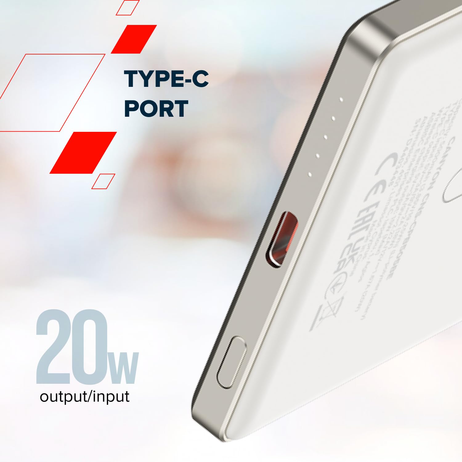 CANYON OnPower 500 Batterie externe magnétique 5000 mAh, PD 20 W USB-C, charge sans fil 10 W, compatible MagSafe, aluminium ultra fin, gris étoile