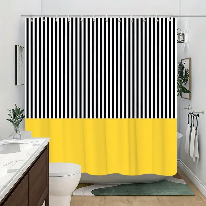 Rideau de douche 120x180 peinture numérique salle de bain rétro