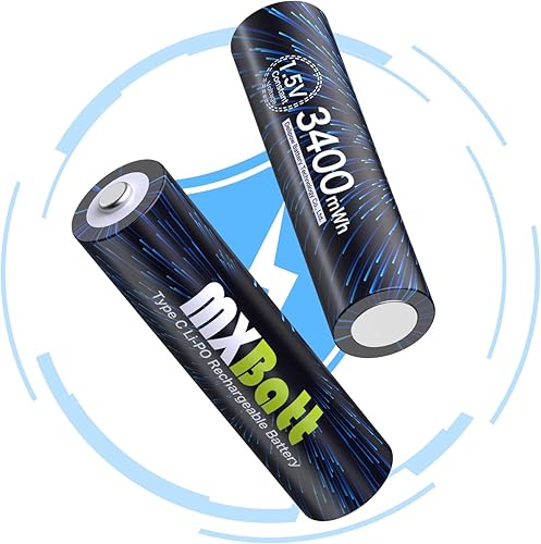Miniatura 7 de Baterías recargables AA de 1.5 V 3400 mWh, baterías recargables de iones de litio, 4 paquetes de 1500 ciclos, para teléfonos inalámbricos, seguridad