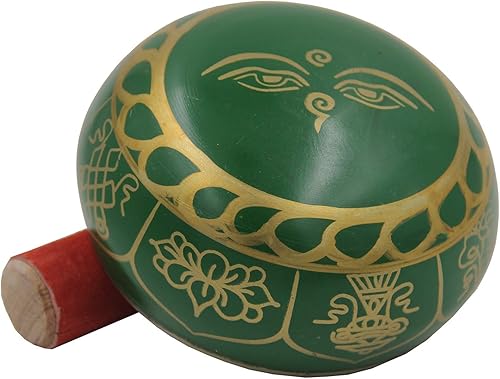 Miniatura 4 de DharmaObjects Mediano  Juego de cuencos cantantes Om  Con mazo, cojín de brocado y bolsa de transporte  Para meditación, curación de chakras,