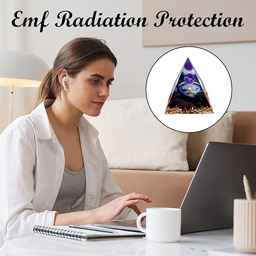 Miniatura 4 de Pirámide de obsidiana, cristales de esfera de amatista extra grandes, pirámides de orgonita, cuarzo aura, árbol de la vida, pirámides de orgonita,