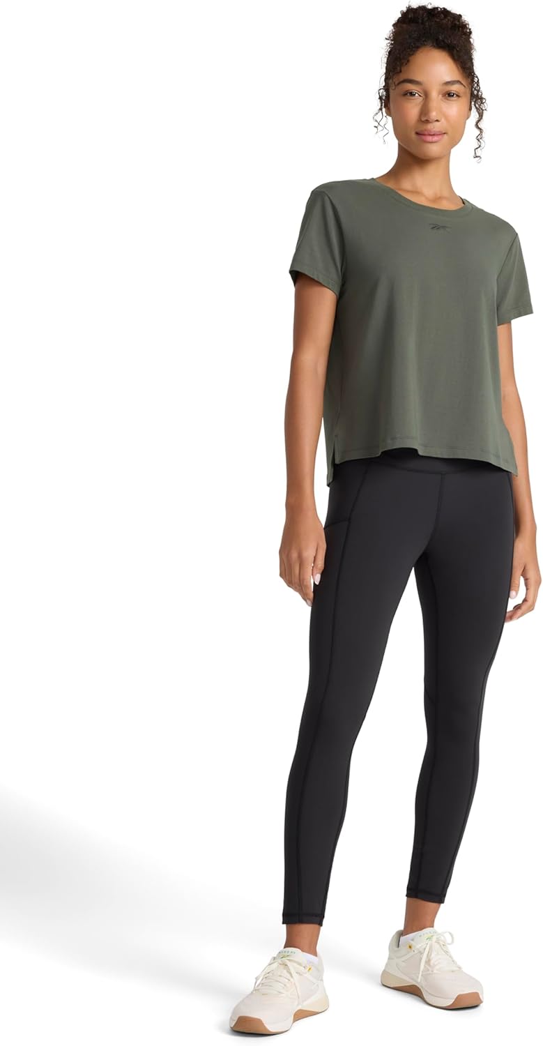 Reebok Womens Embroidery Hit Graphic Crewneck T-Shirt, Standard Fit, Lightweight Stretch Cotton Fabric - Image 3